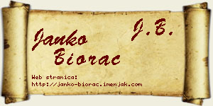 Janko Biorac vizit kartica